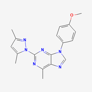 2-(3,5-dimethyl-1H-pyrazol-1-yl)-9-(4-methoxyphenyl)-6-methyl-9H-purine