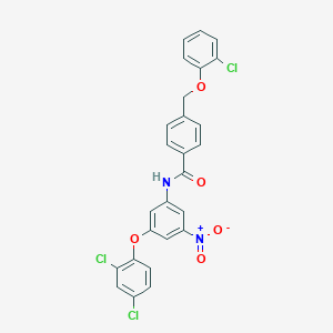 molecular formula C26H17Cl3N2O5 B456597 4-[(2-chlorophenoxy)methyl]-N-[3-(2,4-dichlorophenoxy)-5-nitrophenyl]benzamide 