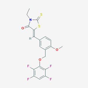 molecular formula C20H15F4NO3S2 B456598 3-Ethyl-5-{4-methoxy-3-[(2,3,5,6-tetrafluorophenoxy)methyl]benzylidene}-2-thioxo-1,3-thiazolidin-4-one 
