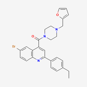 molecular formula C27H26BrN3O2 B4565988 6-bromo-2-(4-ethylphenyl)-4-{[4-(2-furylmethyl)-1-piperazinyl]carbonyl}quinoline 