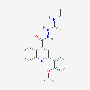 molecular formula C22H24N4O2S B456599 N-ethyl-2-{[2-(2-isopropoxyphenyl)-4-quinolinyl]carbonyl}hydrazinecarbothioamide 