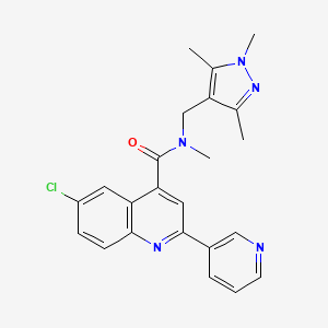 6-chloro-N-methyl-2-(3-pyridinyl)-N-[(1,3,5-trimethyl-1H-pyrazol-4-yl)methyl]-4-quinolinecarboxamide