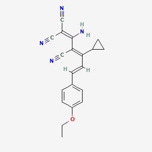 molecular formula C20H18N4O B4565999 (3Z,5E)-2-amino-4-cyclopropyl-6-(4-ethoxyphenyl)hexa-1,3,5-triene-1,1,3-tricarbonitrile 