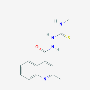 1-Ethyl-3-[(2-methylquinoline-4-carbonyl)amino]thiourea