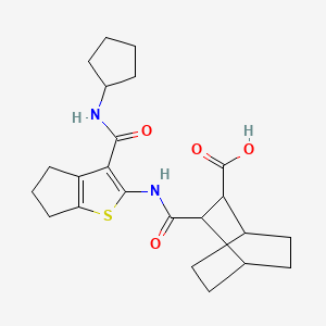 3-[({3-[(CYCLOPENTYLAMINO)CARBONYL]-5,6-DIHYDRO-4H-CYCLOPENTA[B]THIOPHEN-2-YL}AMINO)CARBONYL]BICYCLO[2.2.2]OCTANE-2-CARBOXYLIC ACID