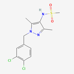 molecular formula C13H15Cl2N3O2S B4566050 N-[1-(3,4-dichlorobenzyl)-3,5-dimethyl-1H-pyrazol-4-yl]methanesulfonamide 