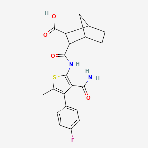 3-{[3-Carbamoyl-4-(4-fluorophenyl)-5-methylthiophen-2-yl]carbamoyl}bicyclo[2.2.1]heptane-2-carboxylic acid