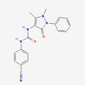 molecular formula C19H17N5O2 B4566063 N-(4-cyanophenyl)-N'-(1,5-dimethyl-3-oxo-2-phenyl-2,3-dihydro-1H-pyrazol-4-yl)urea 