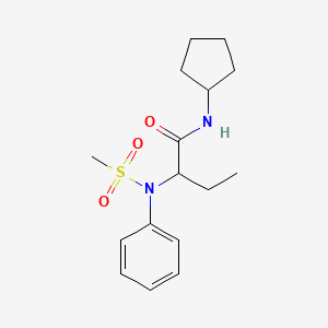 N-cyclopentyl-2-[(methylsulfonyl)(phenyl)amino]butanamide