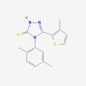 molecular formula C15H15N3S2 B456608 4-(2,5-dimethylphenyl)-5-(3-methylthiophen-2-yl)-4H-1,2,4-triazole-3-thiol 