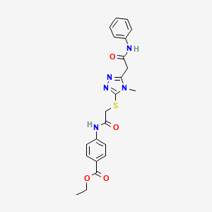 ethyl 4-{[({4-methyl-5-[2-oxo-2-(phenylamino)ethyl]-4H-1,2,4-triazol-3-yl}sulfanyl)acetyl]amino}benzoate