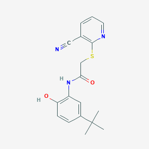 molecular formula C18H19N3O2S B4566101 N-(5-tert-butyl-2-hydroxyphenyl)-2-[(3-cyano-2-pyridinyl)thio]acetamide 