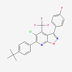 6-[4-(TERT-BUTYL)PHENYL]-5-CHLORO-3-(4-FLUOROPHENYL)-4-(TRIFLUOROMETHYL)ISOXAZOLO[5,4-B]PYRIDINE