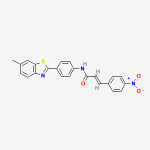 N-[4-(6-methyl-1,3-benzothiazol-2-yl)phenyl]-3-(4-nitrophenyl)acrylamide