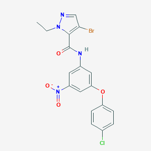 4-bromo-N-[3-(4-chlorophenoxy)-5-nitrophenyl]-1-ethyl-1H-pyrazole-5-carboxamide