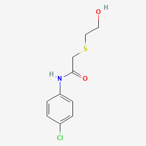 molecular formula C10H12ClNO2S B4566202 N-(4-chlorophenyl)-2-(2-hydroxyethylsulfanyl)acetamide 