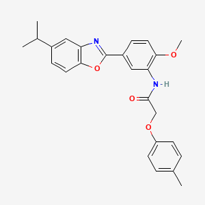 N-{2-methoxy-5-[5-(propan-2-yl)-1,3-benzoxazol-2-yl]phenyl}-2-(4-methylphenoxy)acetamide