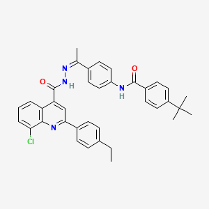 4-tert-butyl-N-[4-(N-{[8-chloro-2-(4-ethylphenyl)-4-quinolinyl]carbonyl}ethanehydrazonoyl)phenyl]benzamide