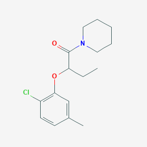 molecular formula C16H22ClNO2 B4566263 1-[2-(2-chloro-5-methylphenoxy)butanoyl]piperidine 