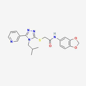 N-(1,3-benzodioxol-5-yl)-2-{[4-(2-methylpropyl)-5-(pyridin-3-yl)-4H-1,2,4-triazol-3-yl]sulfanyl}acetamide