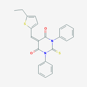 molecular formula C23H18N2O2S2 B456630 5-[(5-ethyl-2-thienyl)methylene]-1,3-diphenyl-2-thioxodihydro-4,6(1H,5H)-pyrimidinedione 