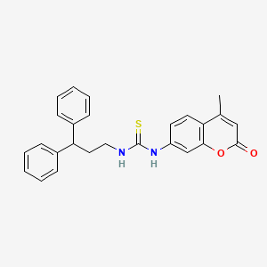 molecular formula C26H24N2O2S B4566311 N-(3,3-diphenylpropyl)-N'-(4-methyl-2-oxo-2H-chromen-7-yl)thiourea 