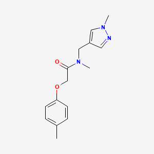 molecular formula C15H19N3O2 B4566321 N-METHYL-N-[(1-METHYL-1H-PYRAZOL-4-YL)METHYL]-2-(4-METHYLPHENOXY)ACETAMIDE 