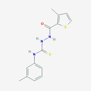 molecular formula C14H15N3OS2 B456635 N-(3-methylphenyl)-2-[(3-methyl-2-thienyl)carbonyl]hydrazinecarbothioamide 