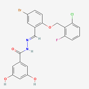 N'-{5-bromo-2-[(2-chloro-6-fluorobenzyl)oxy]benzylidene}-3,5-dihydroxybenzohydrazide