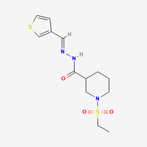 molecular formula C13H19N3O3S2 B4566356 1-(ethylsulfonyl)-N'-[(E)-thiophen-3-ylmethylidene]piperidine-3-carbohydrazide 