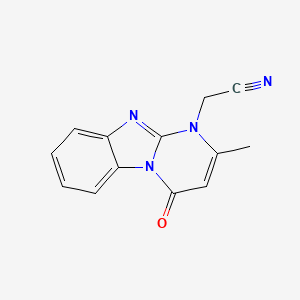 (2-methyl-4-oxopyrimido[1,2-a]benzimidazol-1(4H)-yl)acetonitrile