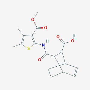 molecular formula C18H21NO5S B456639 3-({[3-(Methoxycarbonyl)-4,5-dimethyl-2-thienyl]amino}carbonyl)bicyclo[2.2.2]oct-5-ene-2-carboxylic acid 