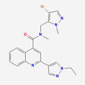 N~4~-[(4-BROMO-1-METHYL-1H-PYRAZOL-5-YL)METHYL]-2-(1-ETHYL-1H-PYRAZOL-4-YL)-N~4~-METHYL-4-QUINOLINECARBOXAMIDE