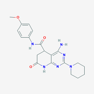 4-amino-N-(4-methoxyphenyl)-7-oxo-2-(piperidin-1-yl)-5,6,7,8-tetrahydropyrido[2,3-d]pyrimidine-5-carboxamide