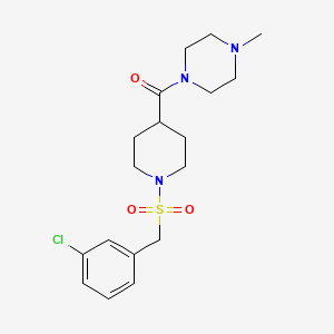 1-{1-[(3-CHLOROPHENYL)METHANESULFONYL]PIPERIDINE-4-CARBONYL}-4-METHYLPIPERAZINE