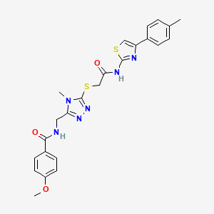 4-methoxy-N-({4-methyl-5-[(2-{[4-(4-methylphenyl)-1,3-thiazol-2-yl]amino}-2-oxoethyl)sulfanyl]-4H-1,2,4-triazol-3-yl}methyl)benzamide