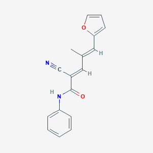 molecular formula C17H14N2O2 B456650 (2E,4E)-2-cyano-5-(furan-2-yl)-4-methyl-N-phenylpenta-2,4-dienamide 