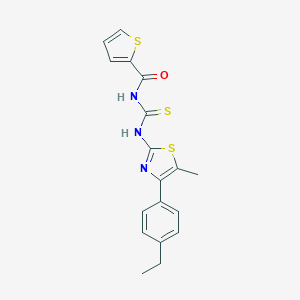 molecular formula C18H17N3OS3 B456654 N-[4-(4-ethylphenyl)-5-methyl-1,3-thiazol-2-yl]-N'-(2-thienylcarbonyl)thiourea 