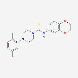 N-(2,3-dihydro-1,4-benzodioxin-6-yl)-4-(2,5-dimethylphenyl)-1-piperazinecarbothioamide