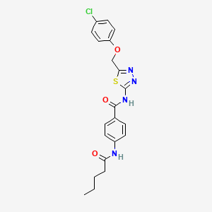 N-{5-[(4-CHLOROPHENOXY)METHYL]-1,3,4-THIADIAZOL-2-YL}-4-PENTANAMIDOBENZAMIDE