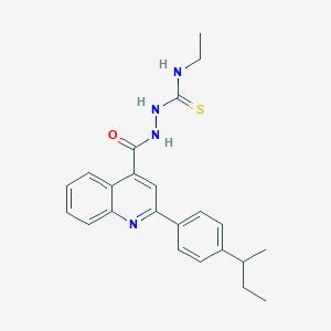 molecular formula C23H26N4OS B456656 2-{[2-(4-sec-butylphenyl)-4-quinolinyl]carbonyl}-N-ethylhydrazinecarbothioamide 