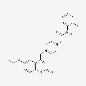 2-{4-[(6-ethoxy-2-oxo-2H-chromen-4-yl)methyl]piperazin-1-yl}-N-(2-methylphenyl)acetamide