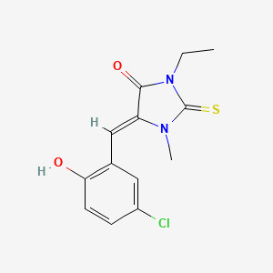 (5Z)-5-[(5-chloro-2-hydroxyphenyl)methylidene]-3-ethyl-1-methyl-2-sulfanylideneimidazolidin-4-one