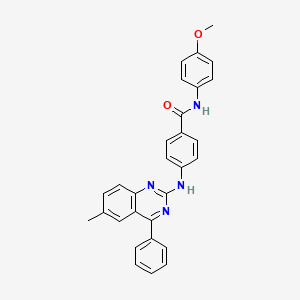 N-(4-methoxyphenyl)-4-[(6-methyl-4-phenyl-2-quinazolinyl)amino]benzamide