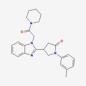 1-(3-methylphenyl)-4-{1-[2-oxo-2-(piperidin-1-yl)ethyl]-1H-1,3-benzodiazol-2-yl}pyrrolidin-2-one