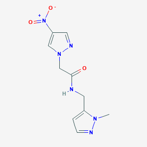molecular formula C10H12N6O3 B456668 N-[(1-methyl-1H-pyrazol-5-yl)methyl]-2-(4-nitro-1H-pyrazol-1-yl)acetamide 