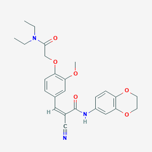 2-cyano-3-{4-[2-(diethylamino)-2-oxoethoxy]-3-methoxyphenyl}-N-(2,3-dihydro-1,4-benzodioxin-6-yl)acrylamide