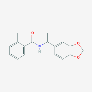 molecular formula C17H17NO3 B456671 N-[1-(1,3-benzodioxol-5-yl)ethyl]-2-methylbenzamide 