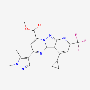 methyl 13-cyclopropyl-4-(1,5-dimethylpyrazol-4-yl)-11-(trifluoromethyl)-3,7,8,10-tetrazatricyclo[7.4.0.02,7]trideca-1,3,5,8,10,12-hexaene-6-carboxylate