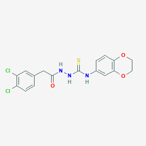 2-[(3,4-dichlorophenyl)acetyl]-N-(2,3-dihydro-1,4-benzodioxin-6-yl)hydrazinecarbothioamide